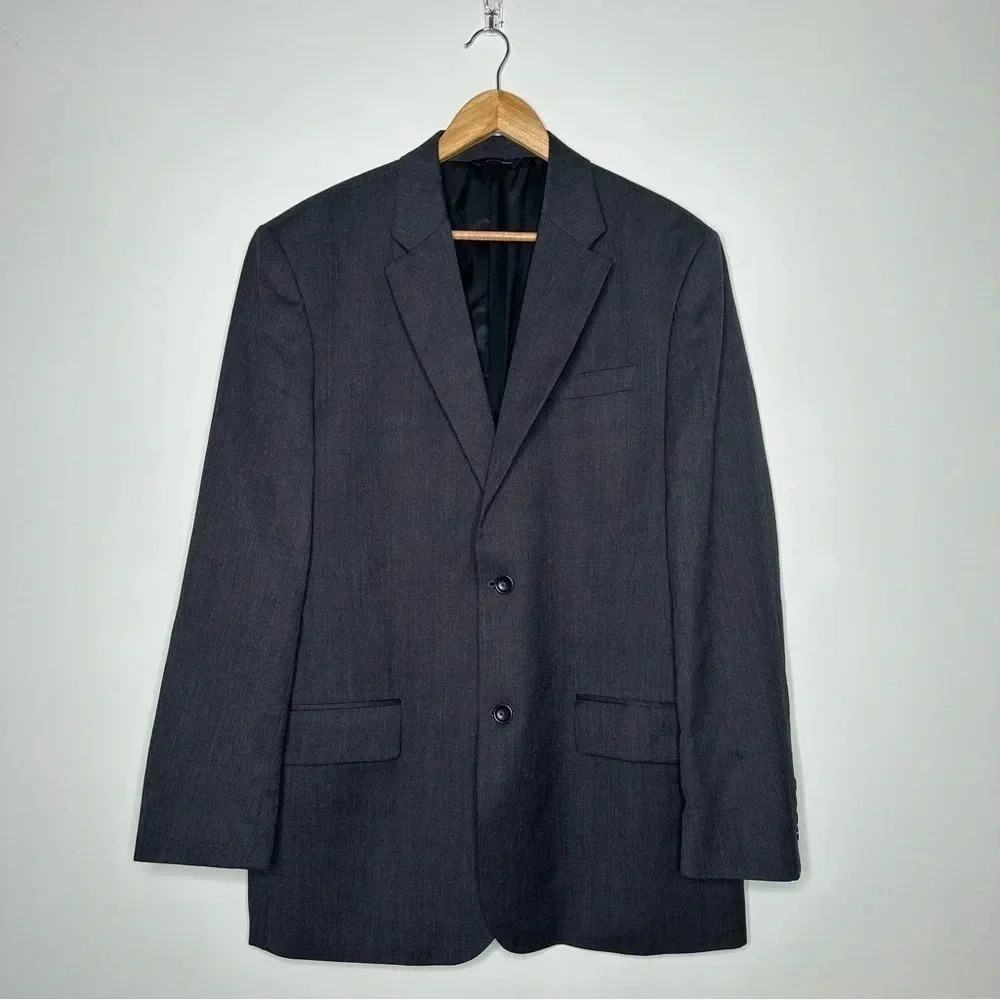 Banana Republic Dark Grey Two Button Wool Blazer Size 44L